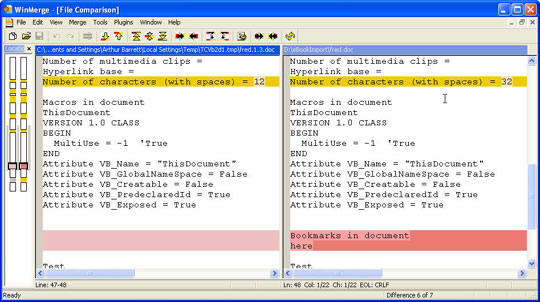 WinMerge Screenshot